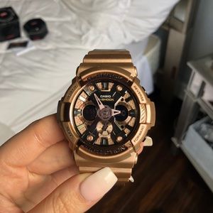 Rose Gold G shock watch